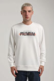 Bisiklet Yaka Ekru Slim Fit Sweatshirt 24FWM60174