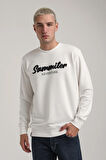 Bisiklet Yaka Ekru Slim Fit Sweatshirt 24FWM60177