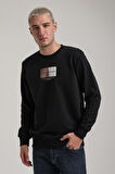 Bisiklet Yaka Lacivert Slim Fit Sweatshirt 24FWM60182