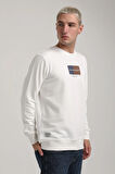 Bisiklet Yaka Ekru Slim Fit Sweatshirt 24FWM60182