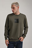 Bisiklet Yaka Haki Slim Fit Sweatshirt 24FWM60183
