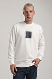 Bisiklet Yaka Ekru Slim Fit Sweatshirt 24FWM60183