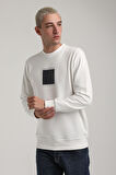 Bisiklet Yaka Ekru Slim Fit Sweatshirt 24FWM60183