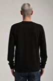 Bisiklet Yaka Siyah Slim Fit Sweatshirt 24FWM60184