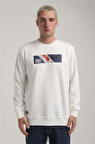 Bisiklet Yaka Ekru Slim Fit Sweatshirt 24FWM60184
