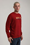 Bisiklet Yaka Bordo Slim Fit Sweatshirt 24FWM60186