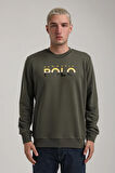 Bisiklet Yaka Haki Slim Fit Sweatshirt 24FWM60186