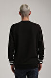 Bisiklet Yaka Siyah Slim Fit Sweatshirt 24FWM60187