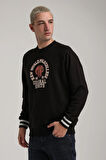 Bisiklet Yaka Siyah Slim Fit Sweatshirt 24FWM60187