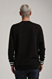 Bisiklet Yaka Siyah Slim Fit Sweatshirt 24FWM60187
