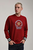 Bisiklet Yaka Bordo Slim Fit Sweatshirt 24FWM60187