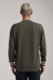 Bisiklet Yaka Haki Slim Fit Sweatshirt 24FWM60187