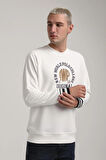 Bisiklet Yaka Ekru Slim Fit Sweatshirt 24FWM60187