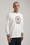 Bisiklet Yaka Ekru Slim Fit Sweatshirt 24FWM60187