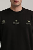 Bisiklet Yaka Siyah Slim Fit Sweatshirt 24FWM60188