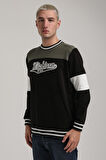 Bisiklet Yaka Siyah Slim Fit Sweatshirt 24FWM60192