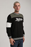 Bisiklet Yaka Siyah Slim Fit Sweatshirt 24FWM60192