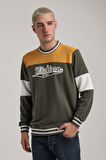 Bisiklet Yaka Haki Slim Fit Sweatshirt 24FWM60192
