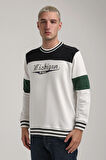 Bisiklet Yaka Ekru Slim Fit Sweatshirt 24FWM60192