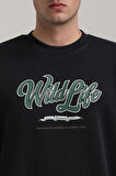 Bisiklet Yaka Lacivert Slim Fit Sweatshirt 24FWM60195