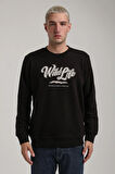 Bisiklet Yaka Siyah Slim Fit Sweatshirt 24FWM60195