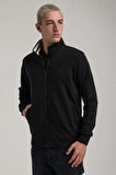 Dik Yaka Lacivert Slim Fit Sweatshirt 24FWM60196