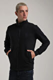 Dik Yaka Lacivert Slim Fit Sweatshirt 24FWM60196