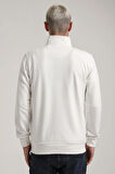 Dik Yaka Ekru Slim Fit Sweatshirt 24FWM60196