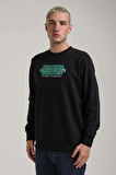 Bisiklet Yaka Lacivert Slim Fit Sweatshirt 24FWM60201