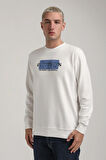 Bisiklet Yaka Ekru Slim Fit Sweatshirt 24FWM60201