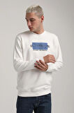 Bisiklet Yaka Ekru Slim Fit Sweatshirt 24FWM60201