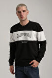 Bisiklet Yaka Siyah Slim Fit Sweatshirt 24FWM60203
