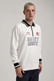 Bisiklet Yaka Ekru Slim Fit Sweatshirt 24FWM60207