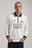 Bisiklet Yaka Ekru Slim Fit Sweatshirt 24FWM60207