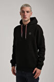 Kapüşonlu Siyah Slim Fit Full-Zip Sweatshirt 24FWM64084