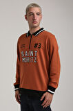 Bisiklet Yaka Kiremit Slim Fit Sweatshirt 24FWM60207