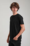 Siyah Slim Fit Basic Pamuklu Tişört 25SSM20341
