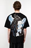 Phoenix Rising Oversize Tshirt - Siyah