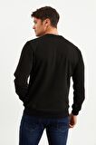 5013 Erkek Bisiklet Yaka Baskılı Sweatshirt