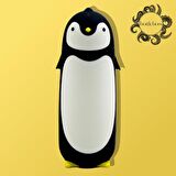 BottleBoss Penguen Figürlü Paslanmaz Çelik Çocuk Matarası 350 Ml Siyah