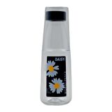 BottleBoss Renkli Bardaklı Papatya Desenli Sızdırmaz Kapaklı Su Şişesi Matara 500 Ml