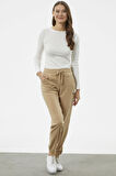 Beli Lastikli Jogger Eşofman Altı - Kamel