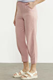 Paça Büzgü Detaylı Krep Pantolon - Pembe