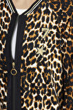 Leopar Desenli Cep Detaylı Tunik Takım - Kahve