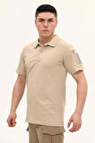 Single Sword Regular Fit Polo Yaka Kısa Kollu Erkek Tişört BEJ-S