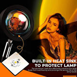 Coverzone Gün Batımı Projeksiyon Masa Lambası Romantik Fotoğraf Çekimi Aydınlatma Standlı USB Led Işık Kırmızı Gün Batımı [Enerji Sınıfı A+]