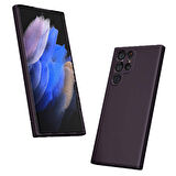 Galaxy S23 Ultra ile Uyumlu Kılıf Kadife Iç Yüzey Silikon Z-Mara Lansman Vieri Kılıf Mor