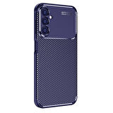 Galaxy A14 ile Uyumlu Kılıf Karbon Delüx Parmak İzi Yapmayan Ultra Slim Tpu Silikon Lacivert