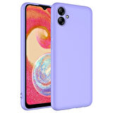 Galaxy A04E ile Uyumlu Kılıf Kadife Iç Yüzey Silikon Z-mara Lansman Vieri Kılıf Lila