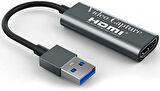 Coverzone Type C Video Capture Yakalama Kartı Uçlu HDMI to Type-C PC Bilgisayar Video Adaptör Çevirici